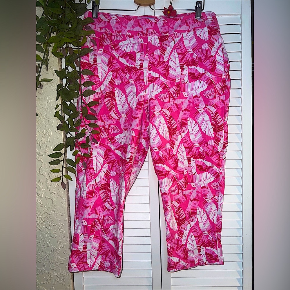 Palm Grove L Vacation Wear Stretch Pink Pocket Soft Pants Comfortable Style